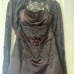 Scott McClintock Brown Satin Dress